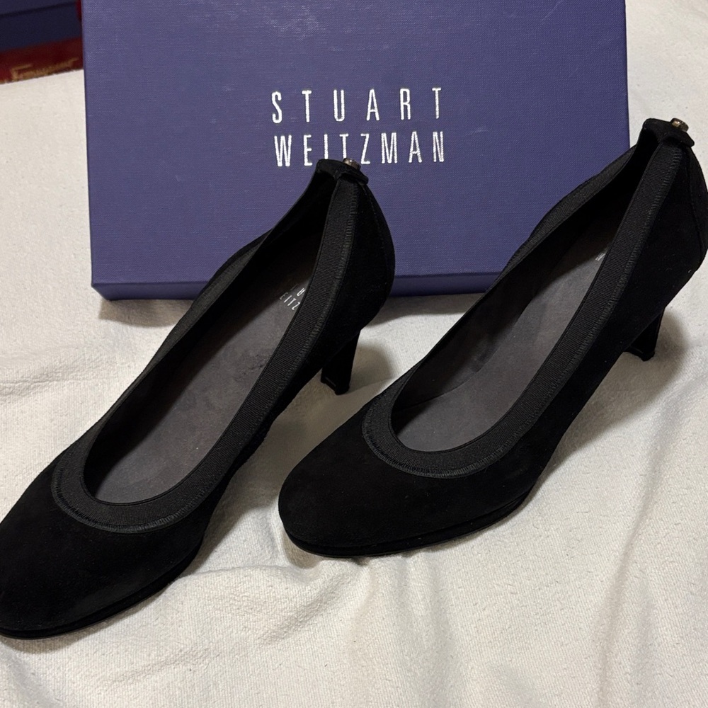 Stuart Weitzman Black Suede Heels